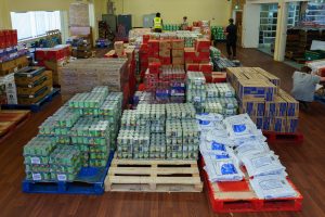 Pallets of surplus food
